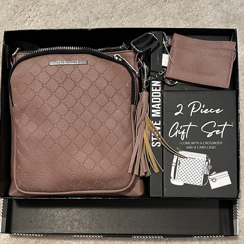 Steve Madden Dusty Rose Crossbody and Card Case Set